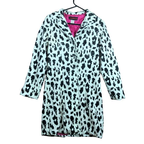 Misdemeanor Jackets & Blazers - Vintage Misdemeanor Coat Black White Cow Print Boutique Animal Silk Lined S